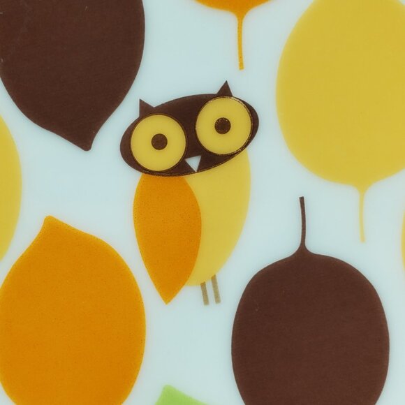 Rachael Ray Little Hoot Salad Plates Owl Autumn Leaves Dessert Plates - Picture 3 of 6
